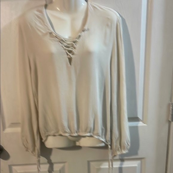 H&M Beige Lace-Up Blouse - Picture 1 of 6